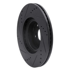 Toyota 86 Brake Rotor (1) - Front Right - R1 Concepts - Drilled & Slotted - Black - `04-`25